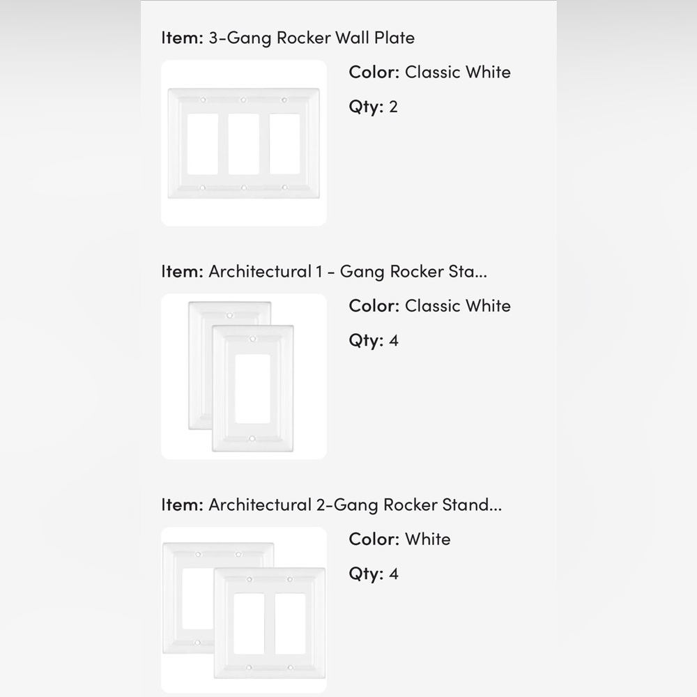 White Rocker Switch Wall Plates - Picture 2 of 4